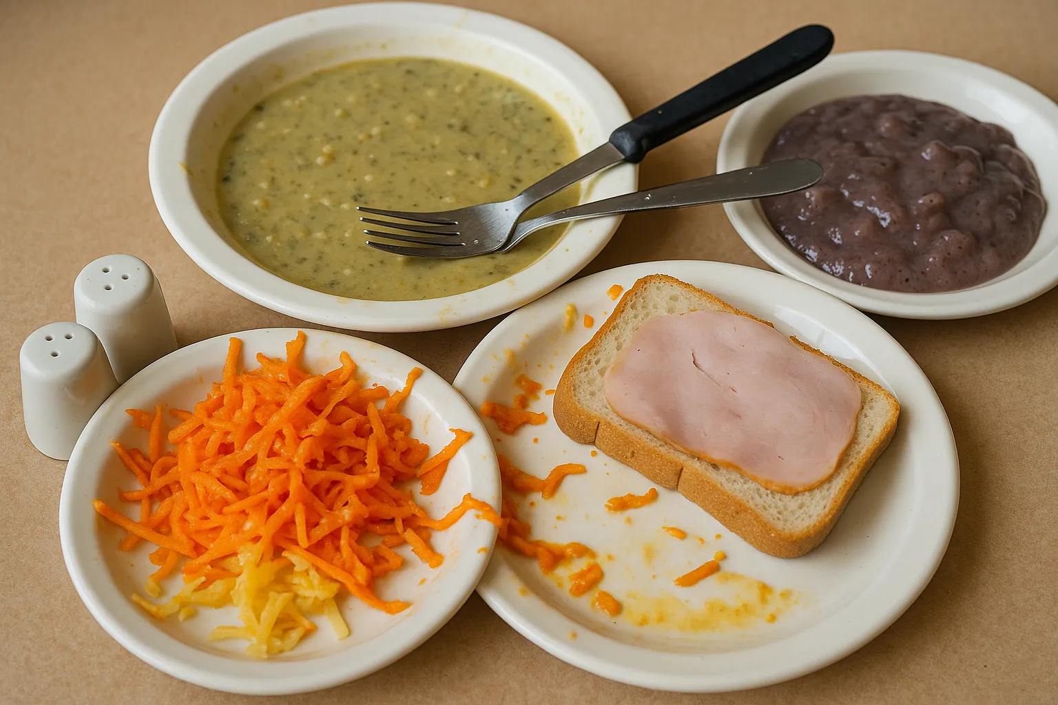 Bild på Hedvigsoppa, råkost, mjukt bröd, pålägg